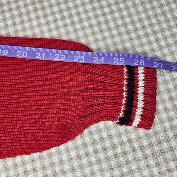 Dale of Norway Red Fair Isle Heart 1/4 Zip Lomg Sleeve Wool Pullover Sweater - Picture 13 of 13